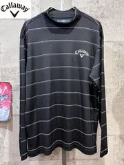 キャロウェイ ゴルフ X SERIES ボーダー柄 長袖 モックネック シャツ L メンズ callaway ブラック