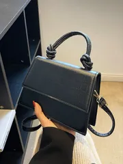 バッグ レディース ハンドバッグ ミニクロコダイルエンボス加工フラップスクエアバッグミニマリストスクエアクロスボディバッグ、ソリッドカラーサッチェルバッグ、女性 フラップハンドバッグ