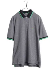 【お得なクーポン配布中!】 ブルックスブラザーズ 鹿の子 ボーダー 半袖 ポロシャツ メンズ L 古着 半袖シャツ ワンポイント カットソー コットン トップス カジュアル