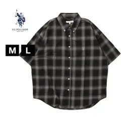 新品 未使用 U.S. POLO ASSN. / ユーエスポロアッスン 別注 コラボ ビッグシルエット オーバーサイズ 半袖シャツ【213657】PL22707 オンブレーブラック(19*16)
