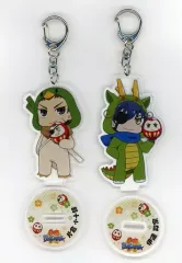 【中古】キーホルダー・マスコット(キャラクター) 政宗＆小十郎(正月ver.) あにまるっこアクリルキーホルダーセット(2個入り) 専用スタンド付 「学園BASARA」 C95グッズ