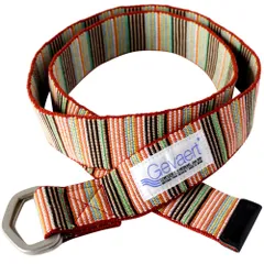 [ゲバルト] ダブルリングベルト マルチストライプ メンズ レディース ベルト 男女兼用 ユニセックス カジュアル しっかり 小物 ロング ファッション キャンバス 布ベルト シンプル カラフル おしゃれ ＜レッド＞ [レッド] [Free Size]