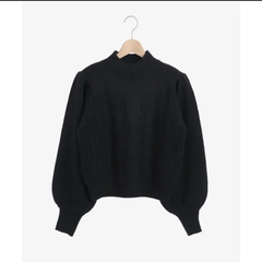 MAJESTIC LEGON　マジェスティックレゴン ケーブル編み モックネック ニット セーター　ブラック　M