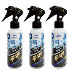 （3本セット） サナ 衣類用冷感ｽﾌﾟﾚｰBlizzard Spray ﾌﾚｯｼｭｼﾄﾗｽ 100ml 熱中症対策 ひんやり スポーツ 除菌 消臭 虫回避