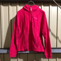 596 Columbia フリース ジップパーカー ピンク 約Sサイズ コロンビア ワンポイント 刺繍ロゴ 古着卸 アメリカ仕入