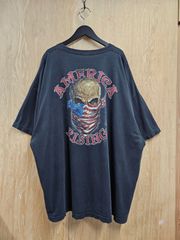 【US古着】America Rising Skull Big T-shirt | アメリカライジング スカル ドクロ ギャングスタスタイル プリント ビックサイズ 半袖 Tシャツ ブラック 4XL
