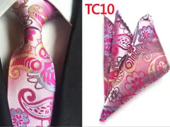 ネクタイ　ポケットチーフ チーフ　格安　２点セット　結婚式　発表会 パーティー イベント 卒業式 入学式 入社式　ペイズリー柄　花柄　ピンク色　ゴールド色 金色 スーツ ワイシャツ 小物