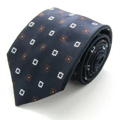 タカキュー ブランド ネクタイ 小紋柄 花柄 シルク PO メンズ ネイビー TAKA Q 【中古】