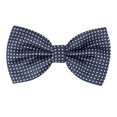 Allegra K ワンタッチ蝶ネクタイ 水玉模様 子供 大人 蝶ネクタイ フォーマル パーティー 卒業 ビジネス ネイビーブルーホワイト One Size