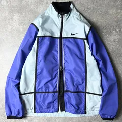 90s NIKE スウォッシュ ロゴ 刺繍 フルジップ ナイロン ジャケット M / 90年代 オールド ナイキ スウッシュ ジャンパー CRIMA-FIT