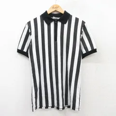 M/古着 マジェスティック 半袖 ハーフジップ ポロ シャツ メンズ 90s 白他 ホワイト ストライプ 25aug20 中古 トップス