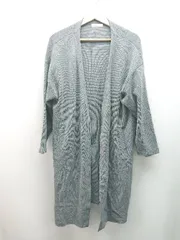 ◇ JEANASIS ジーナシス 起毛 ストレッチ ニット 秋冬物 オシャレ 五分袖 カーディガン サイズF グレー レディース E  【1310300006312】