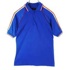 80s90sJCペニーJPPenneySuperywear半袖ラグランポロシャツ袖ライン青ブルー赤レッド白ホワイトレインボーvintageヴィンテージ40320のサムネイル