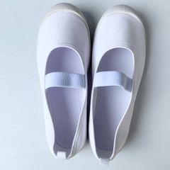 内履き 上履き キッズ シューズ ホワイト 24cm 学生 学校 小学生 中学生 校内履き 室内 バレーシューズ キャンバス生地 フラット 白 無地