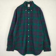 美品 ブルックスブラザーズ アメリカ製 ボタンダウンシャツ ブラックウォッチ L BROOKS BROTHERS