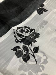 ☆現品限り☆«花ラブリ»HCO525BK　兵児帯　新品　バラ　薔薇　ばら　黒　ブラック　白　ホワイト　フリル　花火大会　縁日　お祭り　夏祭り