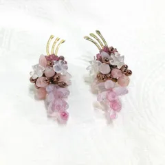 ルイ・ロスレー ファンシーパールとガラスのイヤリング