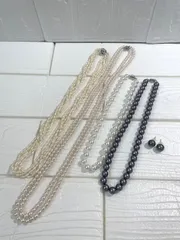 I【まとめ売り】アクセサリー 5点まとめ イミテーションパール ネックレス ピアス レディース オシャレ