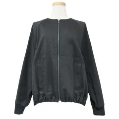 美品 theory luxe セオリーリュクス ブルゾン リネン ブラック 黒 38(M) ノーカラー ZIP ドローコード アウター ジャケット シンプル カジュアル 大人 きれいめ 通勤 春ジャケット【レディース】【中古】のサムネイル