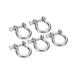 【在庫処分】Mikankawa バウシャックル 304ステンレス 破断強度160KG ねじ込み 錆びない オタフクシャックル 弓型 吊り 牽引 連結金具 (M4, 5)