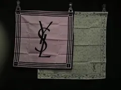 ■新品■未使用■ YVESSAINTLAURENT イヴサンローラン ハンカチーフ ポケットチーフ レディース 2枚セット まとめ売りDH0941