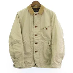 コムデギャルソンオム COMME des GARCONS HOMME HJ-J034 AD2012 ワークジャケット ブルゾン カバーオール 裏チェック ベージュ Sのサムネイル