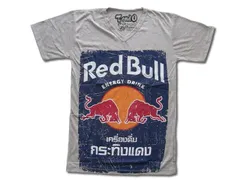 Ｔ and O・レッド・ブル柄ＶネックTシャツ(モカ)