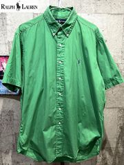 ラルフローレン 半袖 ボタンダウンシャツ US M メンズ 緑 グリーン ワンポイント POLO RALPH LAUREN ポロ