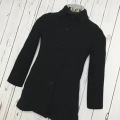 日本製★ユナイテッドアローズ★アンゴラ混/ウールコート【レディースS/黒】ピンクレーベル◆H00