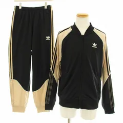 アディダスオリジナルス adidas originals CB Superstar Jacket Pants セットアップ 上下 ジャージ トラックジャケット ジップアップ パンツ ロゴ刺繍 M 黒 ブラック ベージュ HI3000 HI3004 /KU