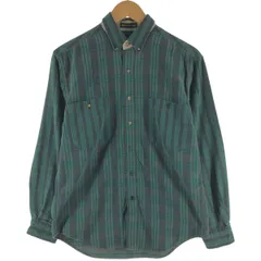 古着 90年代 エディーバウアー Eddie Bauer 黒タグ マルチストライプ 長袖 ボタンダウン フランネルシャツ メンズM相当/eaa526682