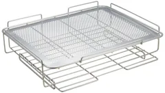 【数量限定】H-7485 キッチンストレージ2 2段 ラック 上 レンジ パール金属