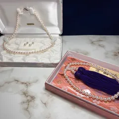 あこや本真珠　ネックレス　ピアス　念珠3点セット