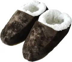 ルームシューズ 《02ブラウン》 新品 未使用 裏ボア フリース 柔らか 暖か 軽量 ルームスリッパ 【A5W】【ゆうパケット】 ファッション