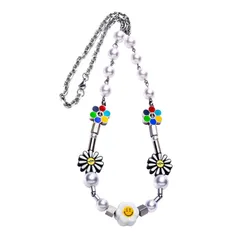 【在庫処分】チェーン チタン鋼 メンズ パール レディース ネックレス アクセサリー ネックレス ファッション セラミックス かわいい ペンダント 誕生日 太陽の花 記念日 [Friendship] プレゼント