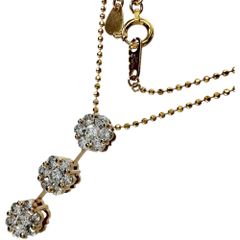 ダイヤモンド 0.60ct ネックレス K18PGピンクゴールド 18金 /K18YGイエローゴールド 18金 3.4g 45cm レディース 【中古】【真子質店】【NN】