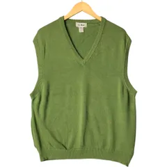 古着 90年代 エルエルビーン L.L.Bean Vネック コットンニットベスト スコットランド製 メンズL相当 ヴィンテージ/eaa544610