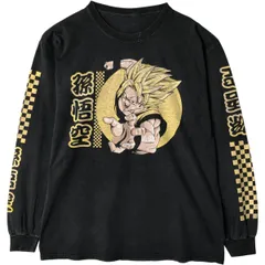 古着 DRAGONBALL ドラゴンボール 孫悟空 アニメ キャラクタープリントロングTシャツ ロンT メンズL相当/eaa575897