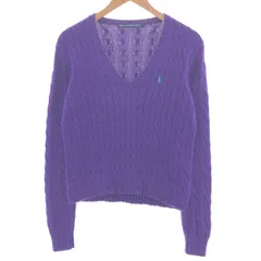 古着 ラルフローレン Ralph Lauren RALPH LAUREN SPORT ケーブル編み Vネック コットンニットセーター レディースL/taa002312