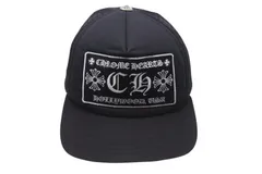 CHROME HEARTS クロムハーツ トラッカー キャップ CHロゴ 刺繍 新型 クロスボール シルバー 925 ブラック ホワイト 小物 ロゴ 美品 中古 4b000782