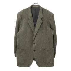 アクアスキュータム 90s ウール オールド 総柄 テーラードジャケット 100BE6 ブラック系 Aquascutum 裏地付き メンズ