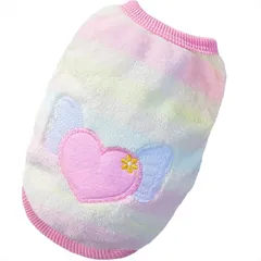 犬 服 秋 冬 ふわふわモコモコフリースベスト ノースリーブ部屋着 可愛い ワンコ服 ペットウェア ドッグウェア 猫服 格好いい 小型犬 中型犬 ⑰グラデーション×ハート