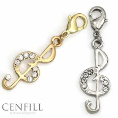 アクセサリー チャーム ト音記号 18Kプレーティング バッグチャーム イニシャル ストラップ ブレスレット アルファベット キーホルダー キラキラ パーツ ファスナー ストラップ DIY かわいい レディース ファスナーチャーム マスクチャーム