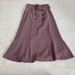 【プロポーション】スカート　モカ　2　M　フロント釦マーメイドミモレ フロントボタン マーメイド ミモレ ロング フェミニン　美品