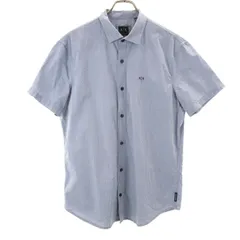 ARMANI EXCHANGE アルマーニエクスチェンジ 総柄 半袖 コットンシャツ L チャコールグレー メンズ 古着