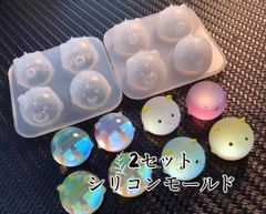 ☆新品登場☆2種類セット 4匹コロコロ動物達　シリコンモールド　レジン　可愛い