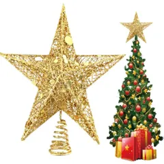 【新着商品】クリスマス飾り 星 デコレーション クリスマスツリー 25cm スター トップスター クリスマス ゴールド ツリートップスター DUOLEIMI