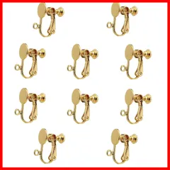 ラ ス ト 1 点☆彡パーツ イヤリング イヤリング クリップ 手作り用 耳穴なし 手芸 アクセサリーパーツ 10個入り ネジバネ式 イヤリングコンバーター (平皿直径8mm 変換 KC金) 【】ピアス