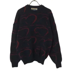 ウーリージャンパーズ 総柄 長袖 セーター M ネイビー WOOLLY JUMPERS ニット メンズ