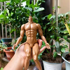 アクションフィギュア 1/6スケール 黒人 ブラウン 男性 ボディ PVC 汎用 素体 おもちゃ 交換 可動式 デッサンドール ナローショルダー バービー人形 t9093